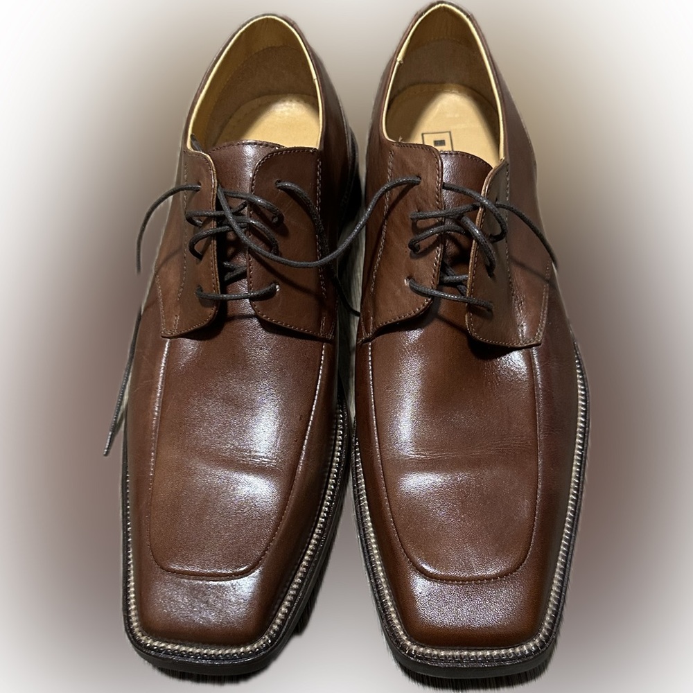 Apt. 9 'Andrew' Men's Brown Square Toe Oxford Dress Shoes Size 11 Faux Leather